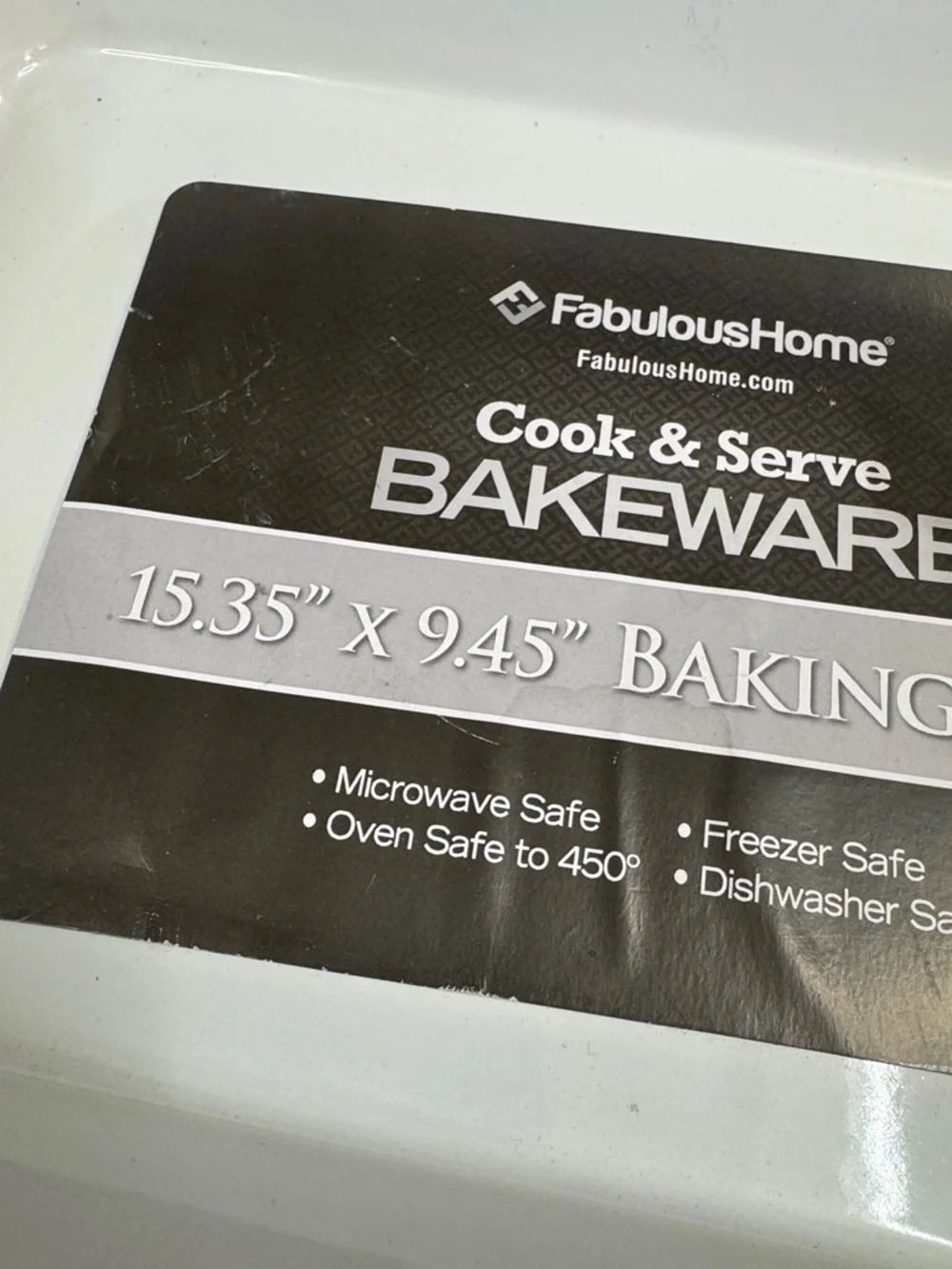 Fabulous Home Red & White Rectangular Baking Dish 15 by 9.5 NEW